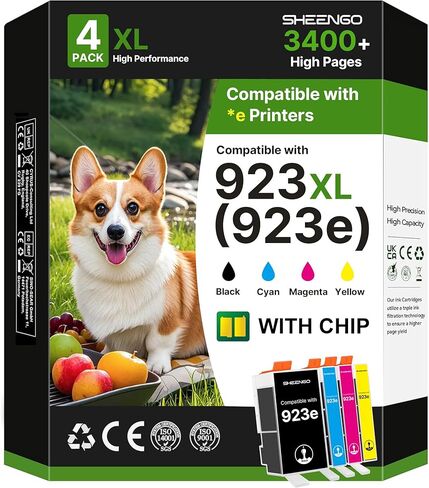 923XL 923 8130e Ink Cartridges Combo Pack Replacement for HP 923XL 923e 923 Ink Cartridges for HP Printers OfficeJet Pro 8130e 8135e 8138e 8139e 9130 8122e 8120 8124e 8125e 8132e, B/C/M/Y with Chip in Kuwait