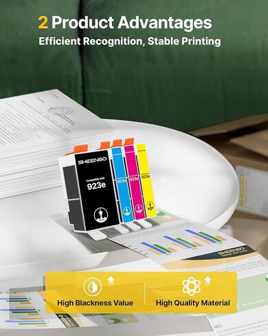923XL 923 8130e Ink Cartridges Combo Pack Replacement for HP 923XL 923e 923 Ink Cartridges for HP Printers OfficeJet Pro 8130e 8135e 8138e 8139e 9130 8122e 8120 8124e 8125e 8132e, B/C/M/Y with Chip in Kuwait