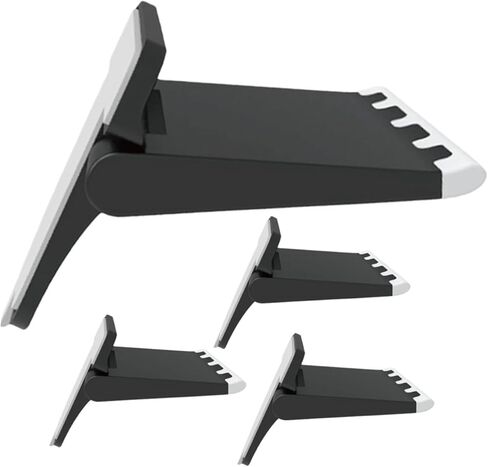 4pcs Black Foldable Laptop Cooling Stand Riser with Anti-Slip Feet, Portable Ergonomic Notebook Airflow Holder for Desk and Travel Use in Kuwait