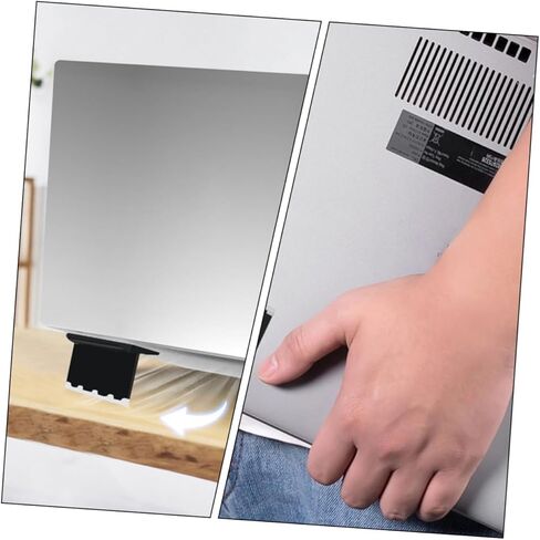 4pcs Black Foldable Laptop Cooling Stand Riser with Anti-Slip Feet, Portable Ergonomic Notebook Airflow Holder for Desk and Travel Use in Kuwait