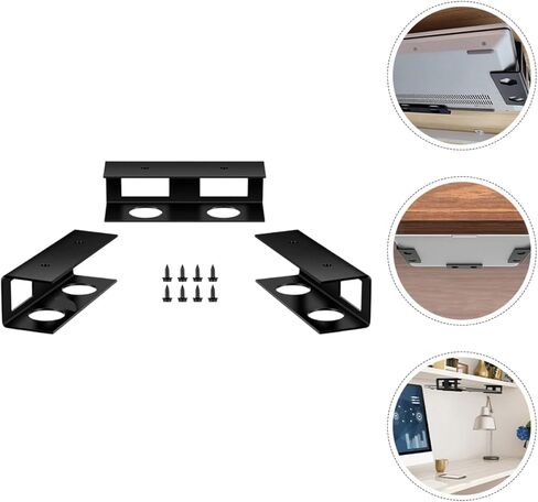 BESPORTBLE Desk Laptop and Tablet Holder 3pcs Set Plastic Mount Storage Bracket for Office Study Room Organizer Black in Kuwait