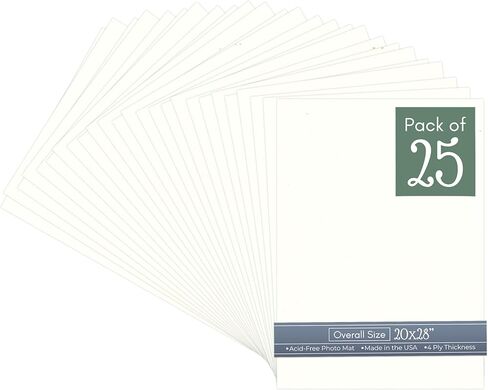 CountryArtHouse White 20x28 Uncut Art Mat Board - No Opening - 1 Mat in Kuwait