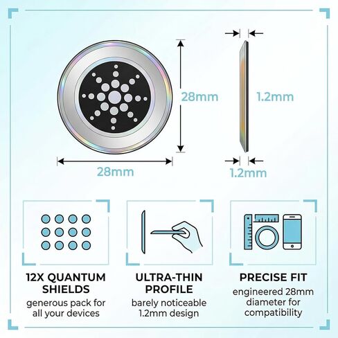 12 قطعة مانع Emf للهاتف الخلوي، ملصقات Emf للهاتف الخلوي، ملصقات Quantum Shield Emf للأجهزة، رقائق حماية Qshield Emf، حماية Emf تنطبق على المنتجات الإلكترونية in Kuwait