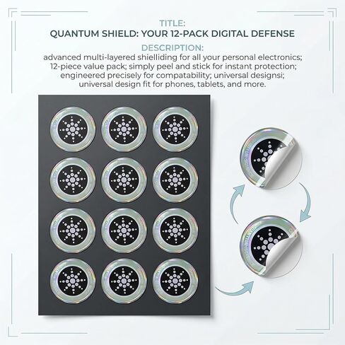 12 قطعة مانع Emf للهاتف الخلوي، ملصقات Emf للهاتف الخلوي، ملصقات Quantum Shield Emf للأجهزة، رقائق حماية Qshield Emf، حماية Emf تنطبق على المنتجات الإلكترونية in Kuwait