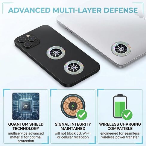 12 قطعة مانع Emf للهاتف الخلوي، ملصقات Emf للهاتف الخلوي، ملصقات Quantum Shield Emf للأجهزة، رقائق حماية Qshield Emf، حماية Emf تنطبق على المنتجات الإلكترونية in Kuwait