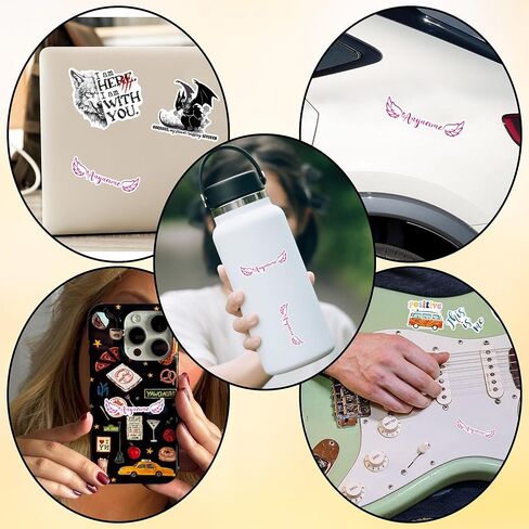 Custom Angel Wings Name Sticker Personalized Text with Fairy Style Decal Waterproof Vinyl Decal for Water Bottles Tumbler Laptop Hard Hat Car Kindle Gifts for Girl Boy in Kuwait