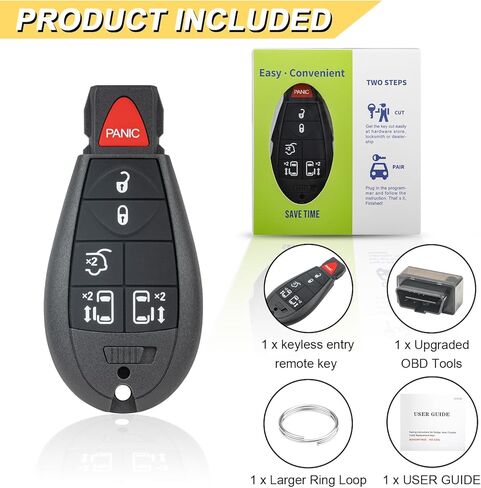 Vurkcy Key Fob Kit Replacement for 2008-2020 Dodge Grand Caravan/ 2008-2016 Chrysler Town Country Car Keyless Entry Remote Control, M3N5WY783X IYZ-C01C, 6 Btn in Kuwait
