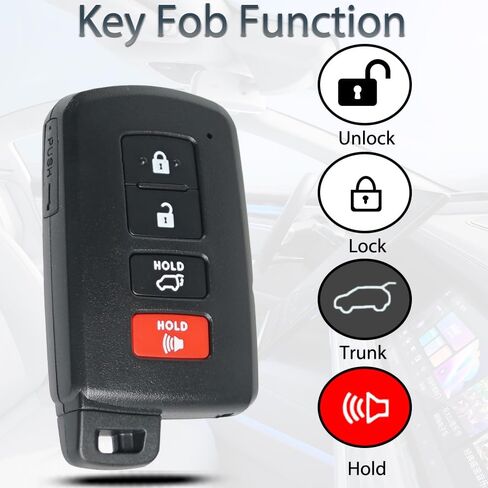 SUPALAND Smart Key Fob Keyless Entry Fits for Toyota Highlander 2014 2015 2016 2017 2018 2019 Remote Control Key Replacement HYQ14FBA, 281451-2110 (AG Board) 4 Buttons in Kuwait