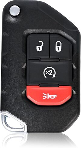 Key Fob Replacement Keyless Entry Remote Control 4-Button Compatible with 2018-2024 Jeep Wrangler 2020-2024 Gladiator Replace FCC ID OHT1130261 433MHZ in Kuwait