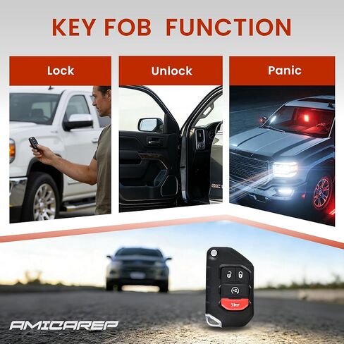 Key Fob Replacement Keyless Entry Remote Control 4-Button Compatible with 2018-2024 Jeep Wrangler 2020-2024 Gladiator Replace FCC ID OHT1130261 433MHZ in Kuwait