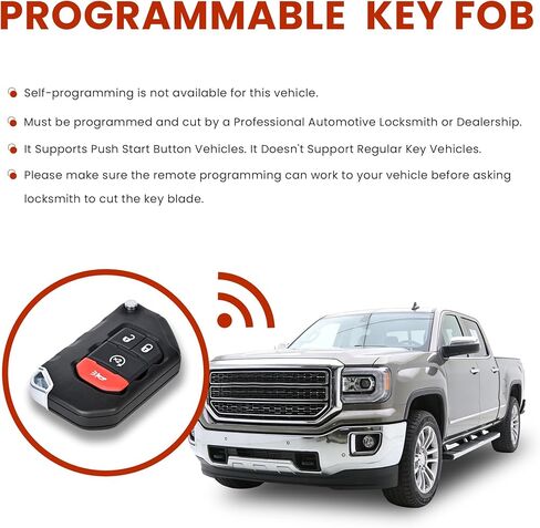 Key Fob Replacement Keyless Entry Remote Control 4-Button Compatible with 2018-2024 Jeep Wrangler 2020-2024 Gladiator Replace FCC ID OHT1130261 433MHZ in Kuwait