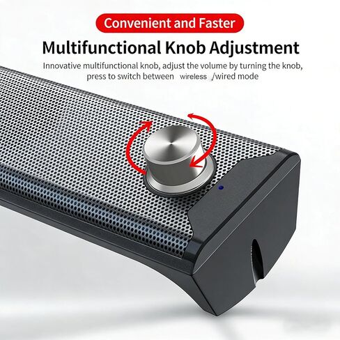 LICAEVEY PC Speaker Soundbar, USB Plug and Play Computer Speakers with Volume Knob for Desktop, 35mm Sound Input Gaming Speakers with 130cm Cables in Kuwait