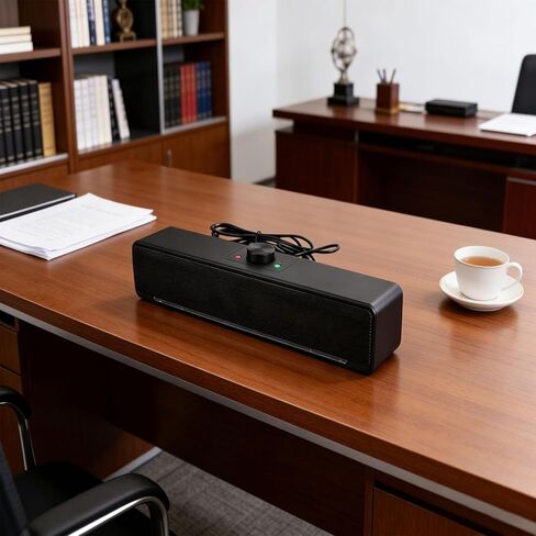 Pomya Computer Speaker Bluetooth 5.0 USB Powered HiFi Stereo Desktop Speaker with Dynamic RGB Lighting, Rotary Knob Volume Control, 2.0 Channel Sound for PC Laptop in Kuwait