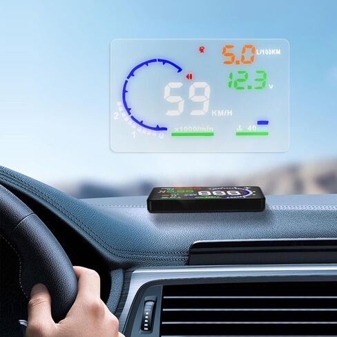 Luxshiny قطعتان من غشاء الزجاج الأمامي العاكس HUD: 6.3 بوصة × 4.7 بوصة شاشة عرض عالية الدقة عالمية، طبقة حماية، جهاز عرض ثابت للملاحة GPS وعداد السرعة in Kuwait