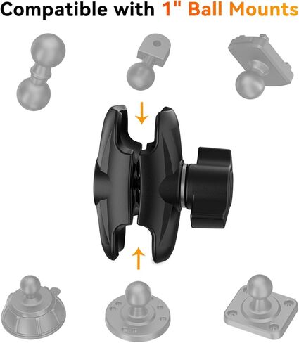 OHLPRO Double Socket Arm for RAM Mounts B Size 1" Ball Components, Durable Mounting Arm Extension Adapter for Car Dash, Truck, Boat Phone Holder and GPS. in Kuwait