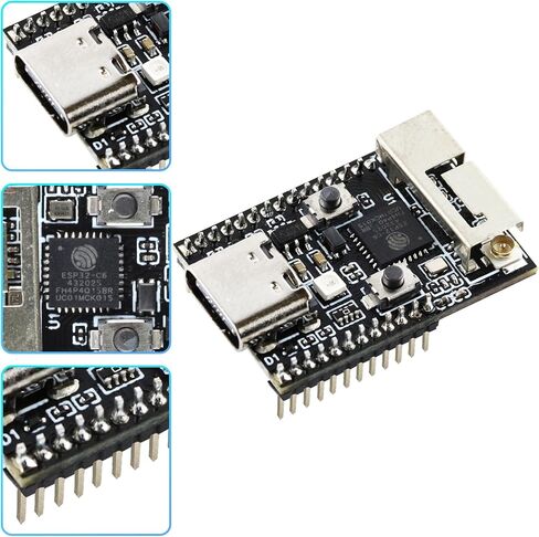 3PCS ESP32-C6 Mini Development Board, 4MB Flash, Single-Core RISC-V, Type-C Port & 28Pins, ESP32 C6 Devkit for Arduino in Kuwait