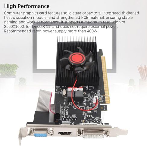 1GB DDR3 Gaming Graphics Card, 64BIT 500MHz Core Frequency 600MHz Memory Frequency PCIe 2.0 16X Video Card, for Computer PCs 11 10 7 8 in Kuwait