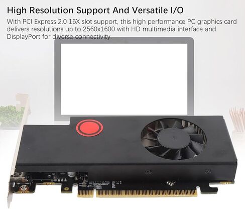Graphics Card, 4GB DDR5 128 Bit 1116MHz 1653MHz PCI Express 2.0 16X Video Card for Desktop Computer, with HD Multimedia Interface and DisplayPort in Kuwait