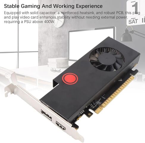 Graphics Card, 4GB DDR5 128 Bit 1116MHz 1653MHz PCI Express 2.0 16X Video Card for Desktop Computer, with HD Multimedia Interface and DisplayPort in Kuwait