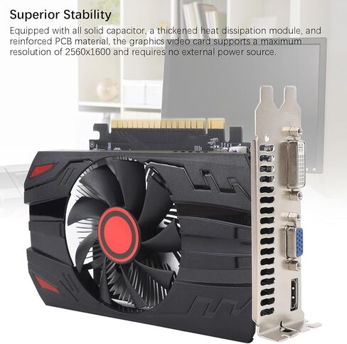 Graphics Card, 2GB GDDR5 128BIT PCI Express 2.0 16X Video Card with 1059MHz Core Clock and 1250MHz Memory Frequency, for 7 8 10 11 Vista in Kuwait