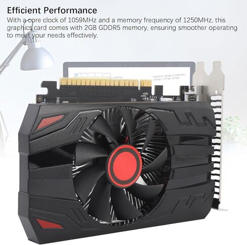 Graphics Card, 2GB GDDR5 128BIT PCI Express 2.0 16X Video Card with 1059MHz Core Clock and 1250MHz Memory Frequency, for 7 8 10 11 Vista in Kuwait