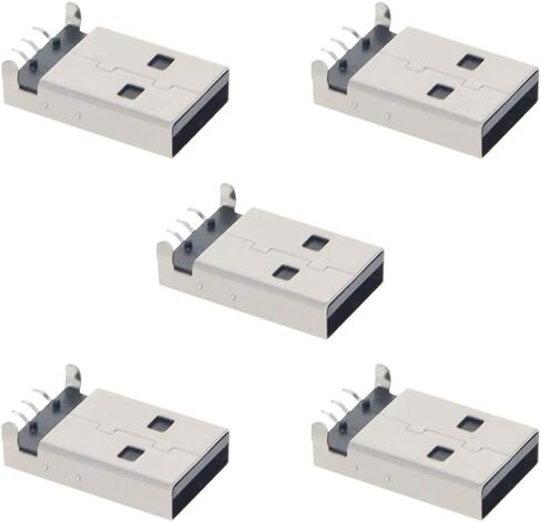 PCB USB Connector USB-AM 2.0 Male Jack 4 Pin 180 Degree 5Pcs,WuJuntool in Kuwait