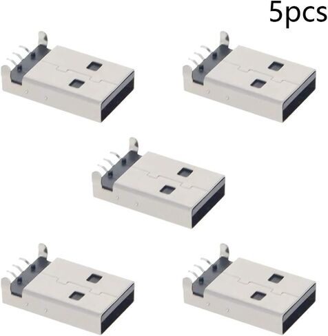 PCB USB Connector USB-AM 2.0 Male Jack 4 Pin 180 Degree 5Pcs,WuJuntool in Kuwait