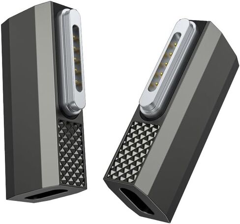 140W USB-C to Magnetic 3 Adapter, PD3.1 Fast Charging 90° Side Bend Gray Zinc Alloy Converter Type-C to Mags 3 for Pro 16"/14" (2025-2021) Air 15"/13" (2025-2022), M1/M2/M3//M4/M5 Series in Kuwait