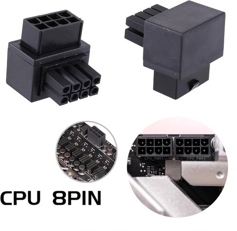 ATX8Pin Female 90 Degree Angled to 8Pin Male Power Adapter GPU Steering Connector for Desktops Graphics Card Adapter for Desktops Graphics Card in Kuwait