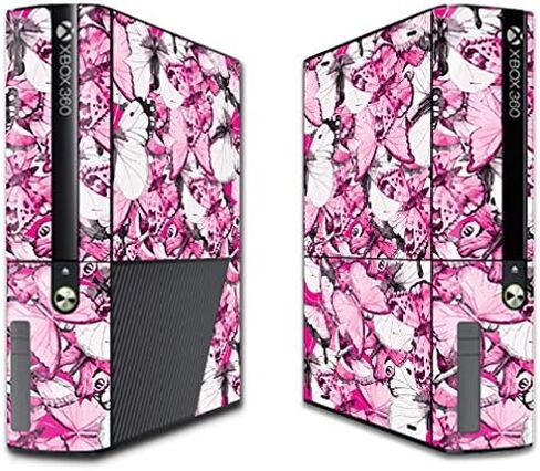 MightySkins Skin Compatible with Microsoft Xbox 360E (3rd Gen) – Butterflies | Protective, Durable, and Unique Vinyl Decal wrap Cover | Easy to Apply, Remove, and Change Styles | Made in The USA in Kuwait