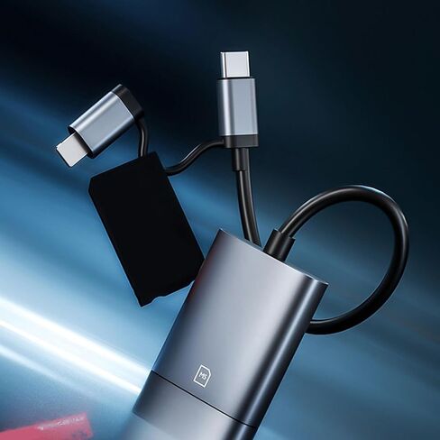 8Pin Type C MS Card Reader Adapter for Phone Pad Aluminum Alloy Memory Sticks Storage Two Slot Card Reader in Kuwait