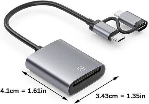 8Pin Type C MS Card Reader Adapter for Phone Pad Aluminum Alloy Memory Sticks Storage Two Slot Card Reader in Kuwait