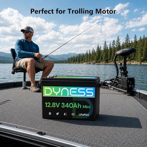 بطارية ليثيوم Dyness 12V 340Ah Mini LiFePO4، بحد أقصى. 4352 وات في الساعة، بطارية 200 أمبير مدمجة مع حماية من درجات الحرارة المنخفضة، عمر 10 سنوات، بطارية ذات دورة عميقة 12.8 فولت للتخييم في المركبات الترفيهية، النظام الشمسي المنزلي، خارج الشبكة (عبوة من  in Kuwait
