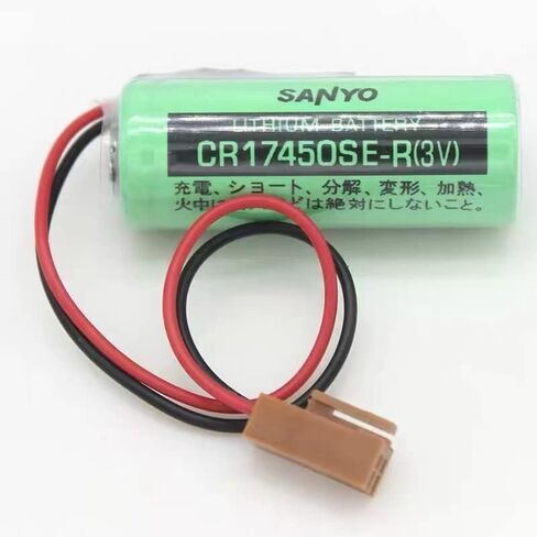 (5 Pack) 3V 2500mAh CR17450SE-R PLC Non-Rechargeable Lithium Battery Compitable for FANUC A98L-0031-0012 CNC System with Brown Plug in Kuwait
