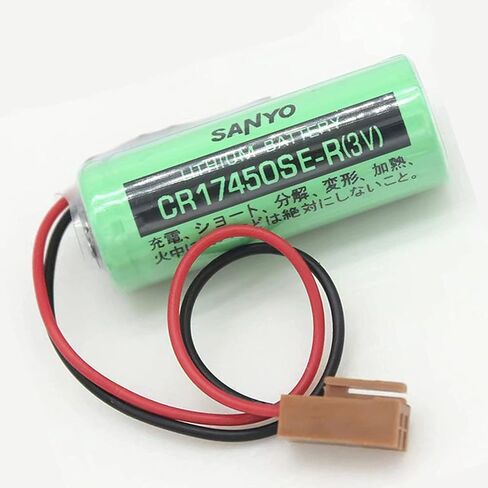(5 Pack) 3V 2500mAh CR17450SE-R PLC Non-Rechargeable Lithium Battery Compitable for FANUC A98L-0031-0012 CNC System with Brown Plug in Kuwait