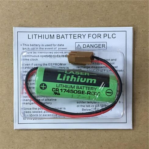 (5 Pack) 3V 2500mAh CR17450SE-R PLC Non-Rechargeable Lithium Battery Compitable for FANUC A98L-0031-0012 CNC System with Brown Plug in Kuwait