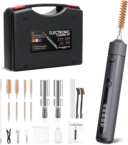 Electric Gun Cleaning Brush Universal Supplies for Rifles Handgun Shotgun Pistol Airgun Cleaning Brushes with 2000mAh Rechargeable Battery, All Calibers Gun Brushes Accessories Gift in Kuwait