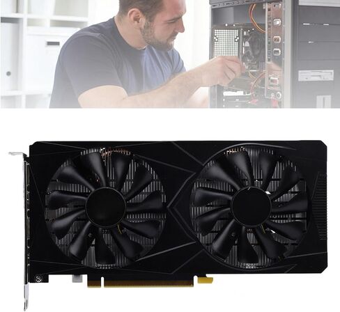 Bewinner 6GB GDDR6 Graphics Card 192 Bit PCIe 3.0 x16 Dual Fan GPU, Ray Tracing Support, 1080p 2K High FPS Performance, HDMI DisplayPort for Desktop Gaming PC in Saudi Arabia