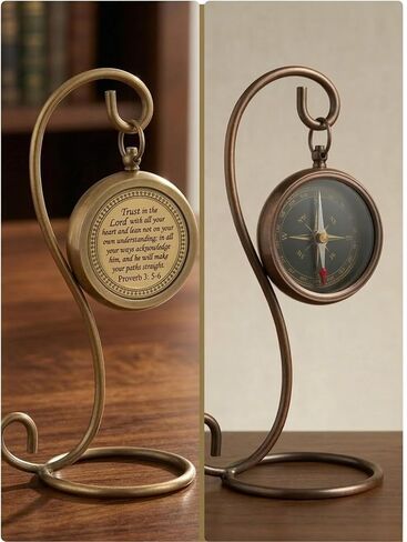 Compass with Display Stand-Unique|Uplifting|Engraved Compass |Brass Antique Compass w/Antique Display Stand Custom Gift,Business & Office Gift,Birthday,Fathers Day in Saudi Arabia
