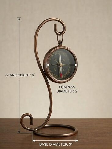 Compass with Display Stand-Unique|Uplifting|Engraved Compass |Brass Antique Compass w/Antique Display Stand Custom Gift,Business & Office Gift,Birthday,Fathers Day in Saudi Arabia