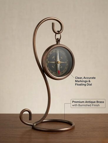 Compass with Display Stand-Unique|Uplifting|Engraved Compass |Brass Antique Compass w/Antique Display Stand Custom Gift,Business & Office Gift,Birthday,Fathers Day in Saudi Arabia