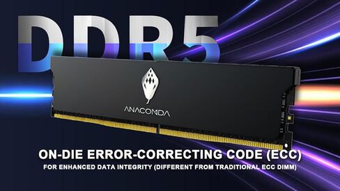 ANACOMDA DDR5 6000MHz CL38 Gaming RAM 32GB(2x16GB), Intel XMP 3.0 Ready, AMD EXPO Compatible, High-Performance Overclocking UDIMM, Made in Taiwan in Kuwait