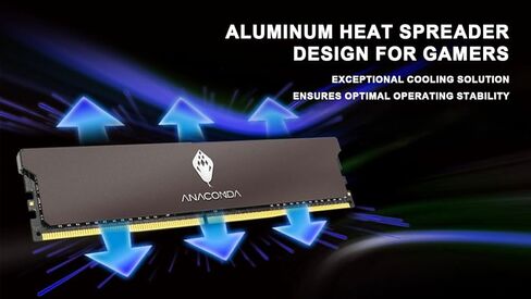 ANACOMDA DDR5 6000MHz CL38 Gaming RAM 32GB(2x16GB), Intel XMP 3.0 Ready, AMD EXPO Compatible, High-Performance Overclocking UDIMM, Made in Taiwan in Kuwait