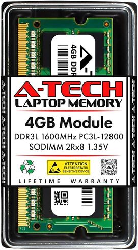 A-Tech 4GB RAM Replacement for Samsung M471B5273CH0-YK0 | DDR3/DDR3L 1600MHz PC3L-12800 2Rx8 1.35V SODIMM 204-Pin Memory Module in Kuwait