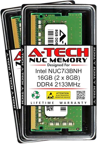 A-Tech 16GB (2 x 8GB) RAM for Intel NUC7i3BNH NUC Kit | DDR4 2133MHz PC4-17000 1.2V SODIMM Memory Upgrade Kit in Kuwait