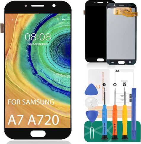 بديل شاشة INCELL لهاتف Samsung Galaxy A7 2017 A720 A720F SM-A720 شاشة LCD ومجموعة زجاجية محول رقمي لشاشة تعمل باللمس (بدون بصمة إصبع) in Kuwait