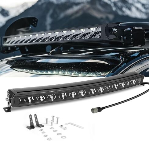 CO LIGHT شريط إضاءة LED منحني بصف واحد 30 بوصة - 140 وات 30000 لومن 6000 ك أبيض وأخضر - حزام أسلاك الإضاءة المحيطة - مثالي لشاحنة 12 فولت للمركبات على الطرق الوعرة ATV والبحرية in Saudi Arabia