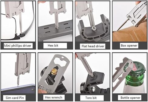 20-in-1 Multitool Card, Stainless Steel, Pocket Size, with Screwdrivers, Bottle Opener, Phone Stand, Hex Wrench, Rulers, SIM Card Pin in Kuwait