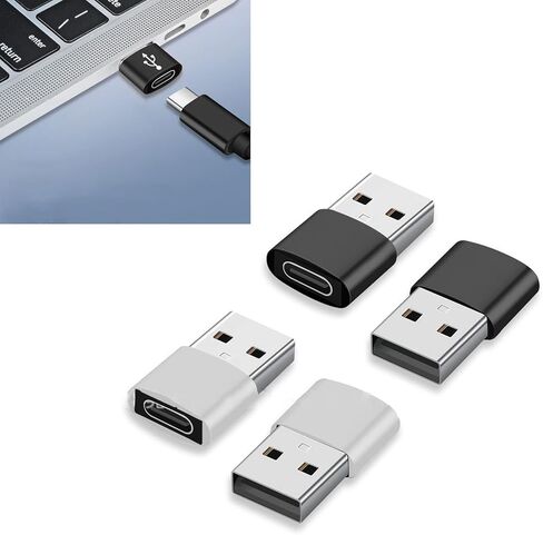 Sorandy USB Type C Female to USB A Male Adapter, 4Pcs Aluminum Alloy Portable Converter, Stable Connection Adapter with Reliable Performance, Ideal for Phone, Tablet, Hub & Notebook in Kuwait