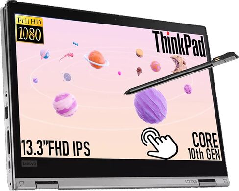 لينوفو ثينك باد L13 يوجا 2 في 1 كمبيوتر محمول 13.3 بوصة فل اتش دي لمس، انتل كور i5-10210U، 16 جيجا DDR4 رام 256 جيجا اس اس دي، بصمة الإصبع، ويندوز 11 برو (متجدد) in Kuwait